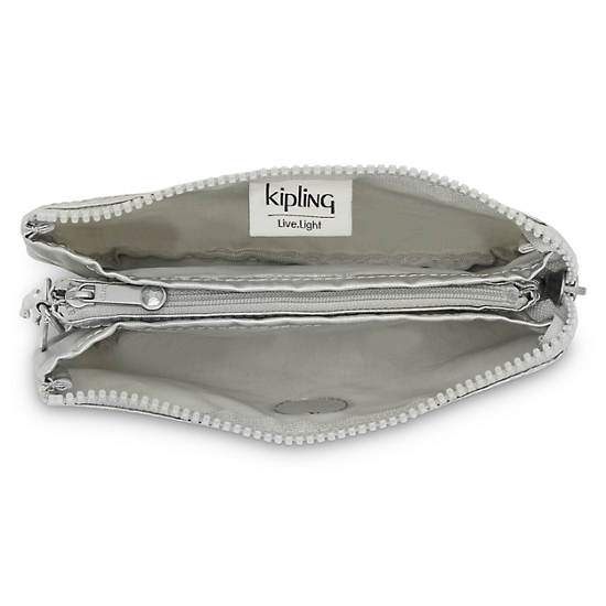 Kipling Creativity Large Classic Metallic Pouch Bags Bright Metallic | CA 2072YX